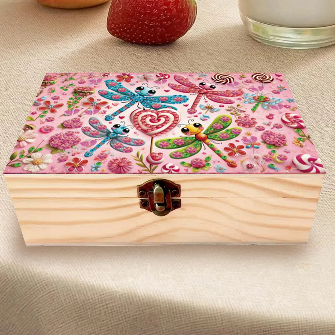 1Pc DIY Diamond Painting Wooden Storage Box Jewelry Box Kits (MZH033)