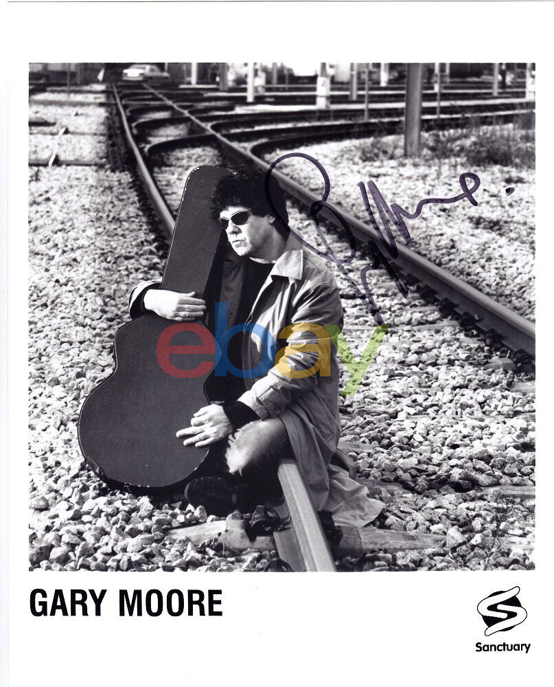 GARY MOORE 8x10 Promo Photo Poster painting, THIN LIZZY Over the Hills Far Away Autograph SIGNED