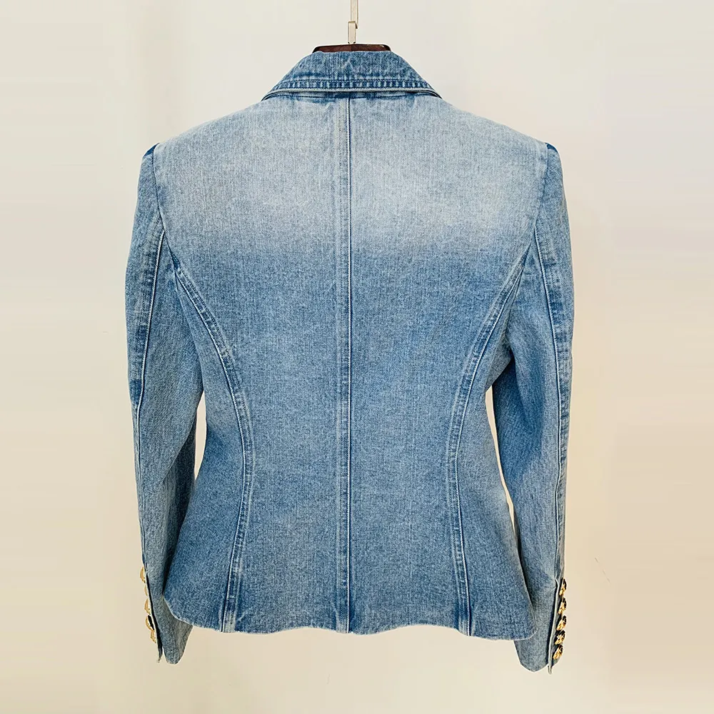 Nigikala Nigikala Star New Body Repair Double Buckle Lion Buckle Denim Suit Jacket