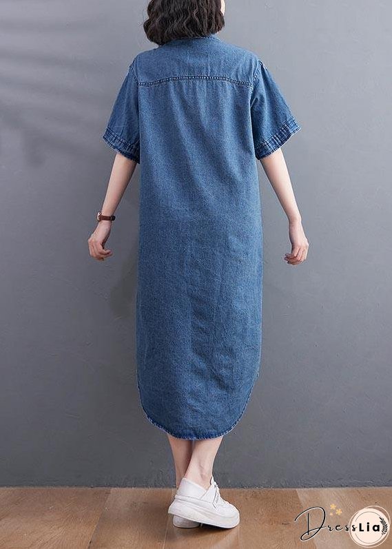 Short Sleeve Denim Shirt Skirt For Women Summer