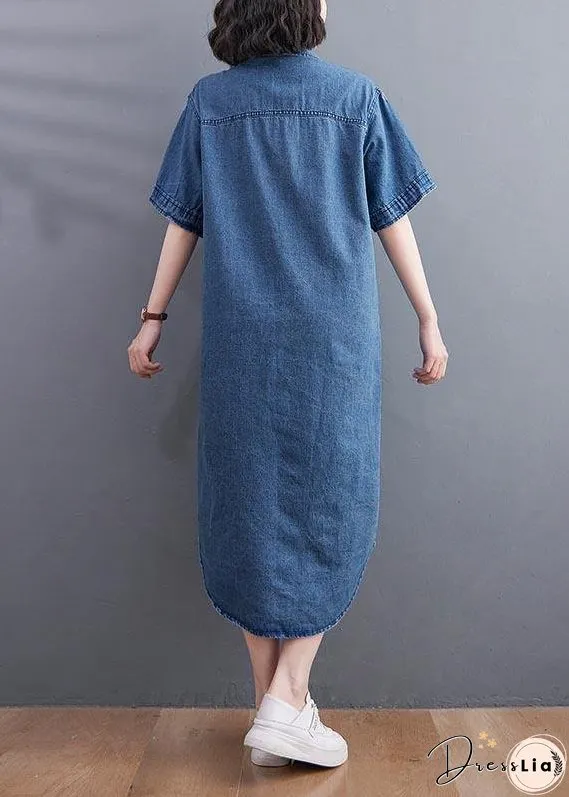 Short Sleeve Denim Shirt Skirt For Women Summer