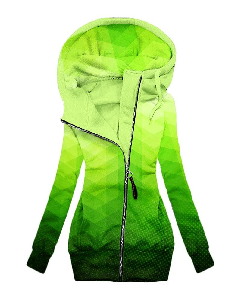 Women's Daily Vintage Print Hoodie-082211