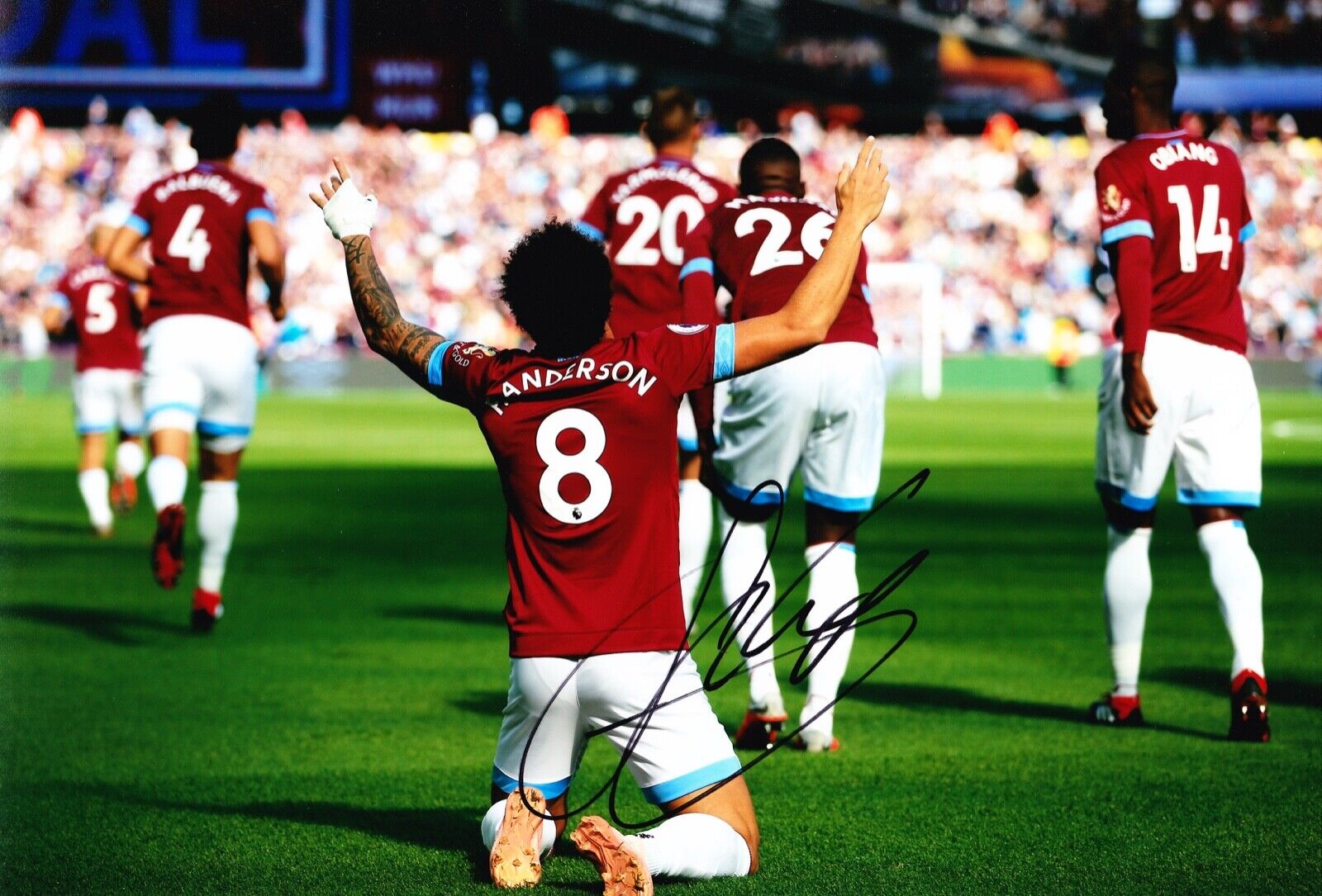 Felipe Anderson SIGNED 10X8 Photo Poster painting West Ham United F.C. AFTAL COA (1854)