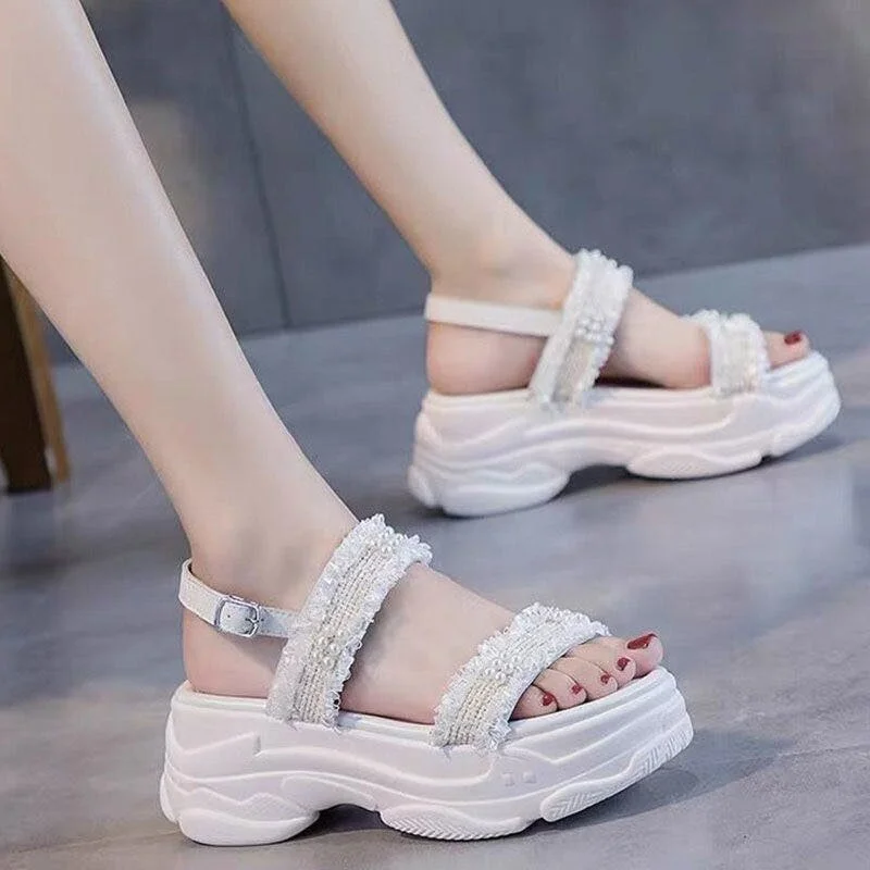 Canrulo 2021 New Fashion Platform Shoes Height Increasing Women Shoes Student Ins Tide Sandals for Women Shoes for Women