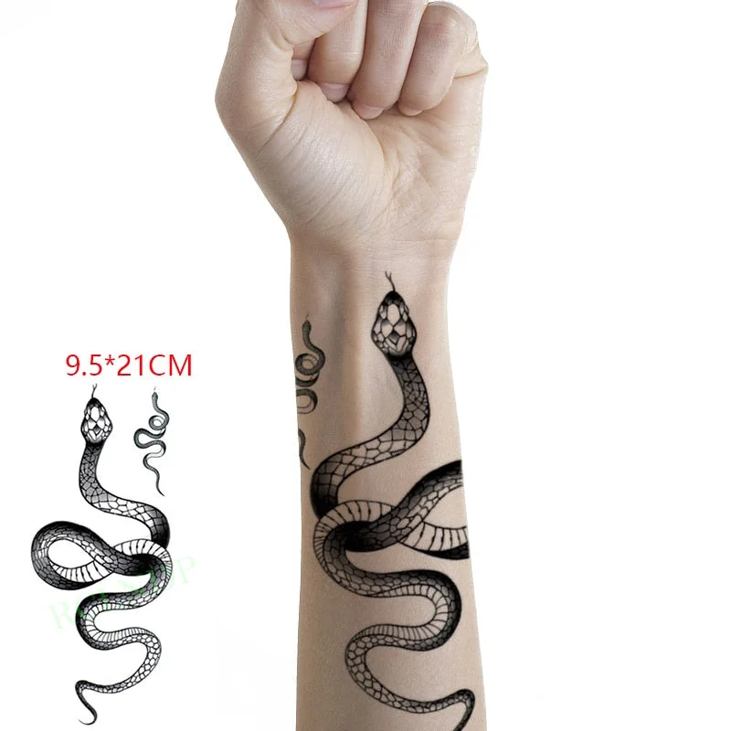 Waterproof Temporary Tattoo Sticker Sexy Snake Element Fake Tatoo Flash Tatto Body Art for Women Men tatuajes temporales