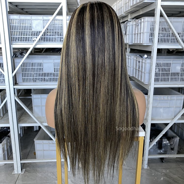 18" Straight 200% Highlight 3/27 5x5 HD Lace Closure Wig