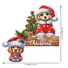 (US Local)DIY Xmas Diamond Painting Wooden Door Decoration for Feiend Gifts (Santa Puppy)