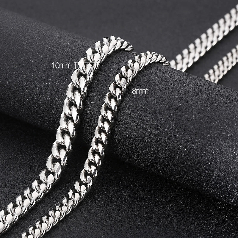 Minimalist Solid Color Titanium Steel Chain Men’s Necklace