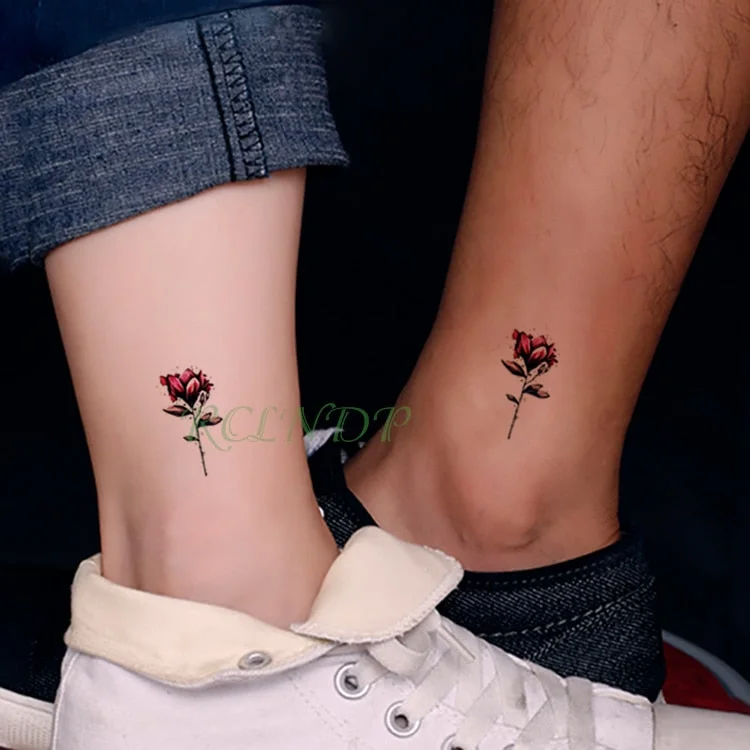 Waterproof Temporary Tattoo Stickers Beautiful Flower Rose fake Tatto Flash Tatoo Tatouage Hand Back Foot Arm for Girl Women Men