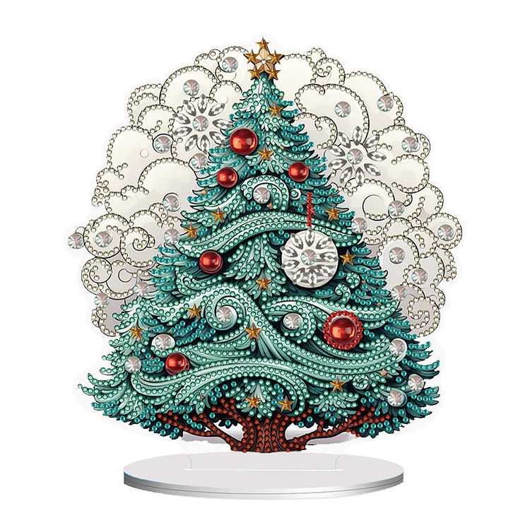 Special Shape Crystal Painting Desktop Kit Xmas Tree for Home Office Table Decor