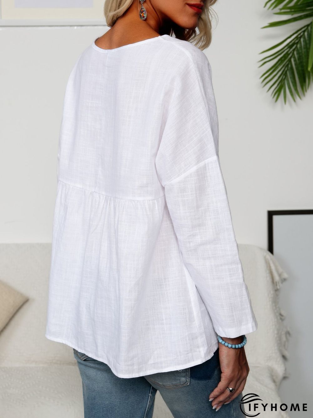 White Casual Daily Animal Printed Cotton-Blend A-Line T-shirt | IFYHOME