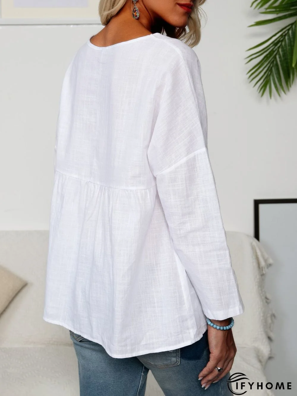 White Casual Daily Animal Printed Cotton-Blend A-Line T-shirt | IFYHOME