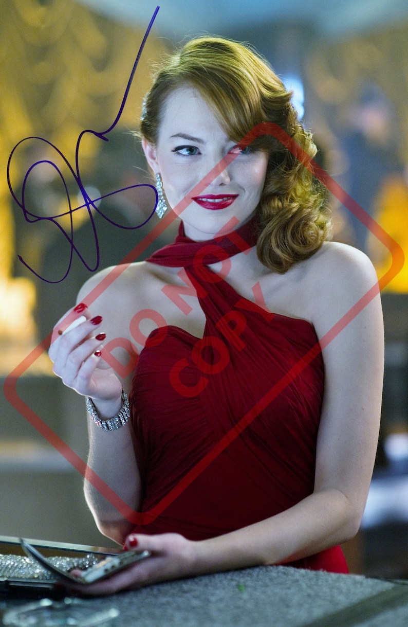 Emma Stone Smoking Sexy 8.5x11 Autographed Signed Reprint Photo Poster painting