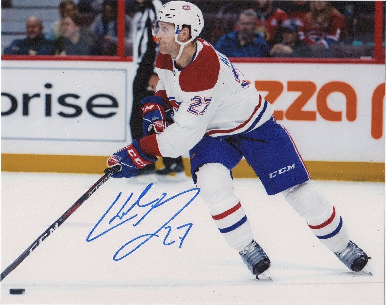 Montreal Canadiens Karl Alzner Signed Autographed 8x10 Photo Poster painting COA #7