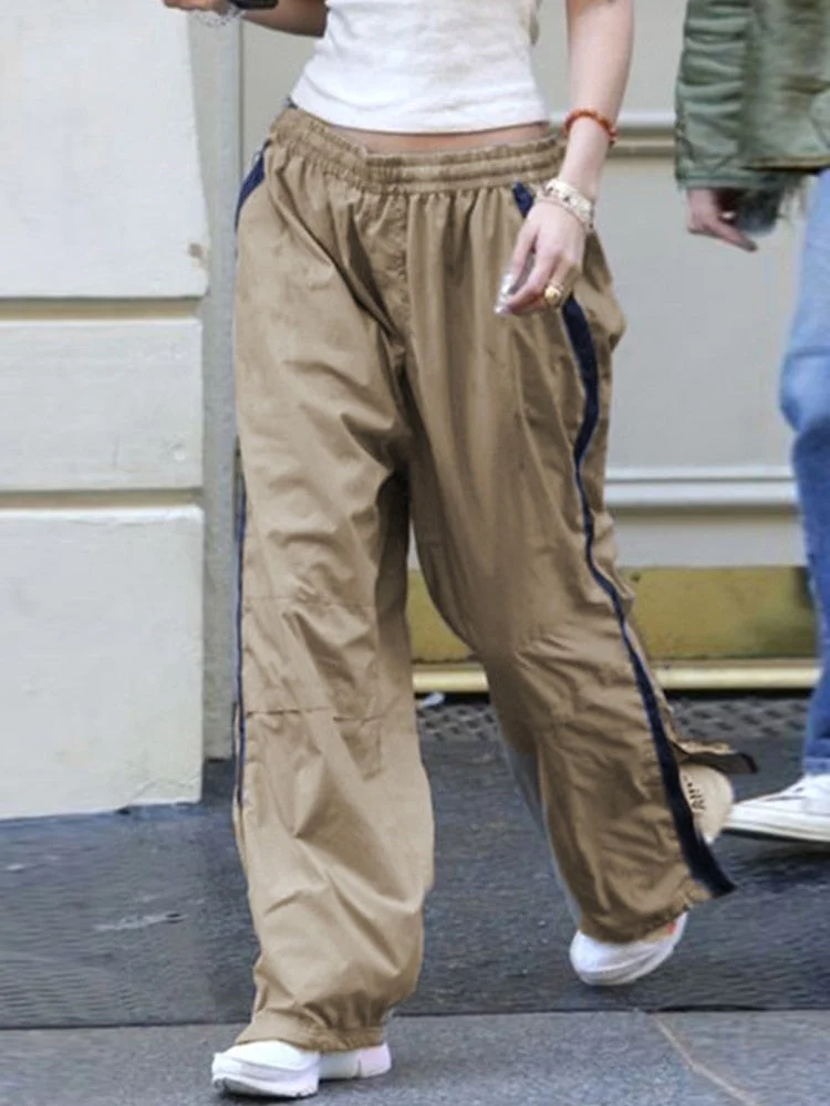Jacuqeline 2022 Casual Drawstring y2k Pants Cargo Women Low Waist Loose Baggy Joggers Trousers harajuku Wide Leg Sweatpants