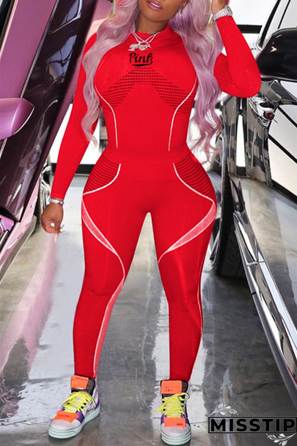 Black Fashion Sportswear Letter Print Basic O Neck Long Sleeve Two Pieces