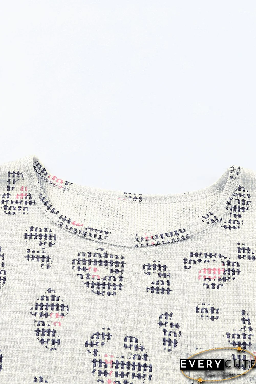 Leopard Waffle Knit Short Sleeve Top