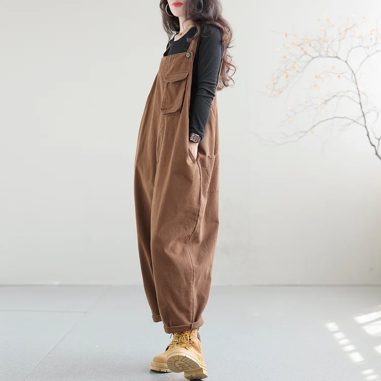 Women Early Autumn Casual Loose Retro Jumpsuit