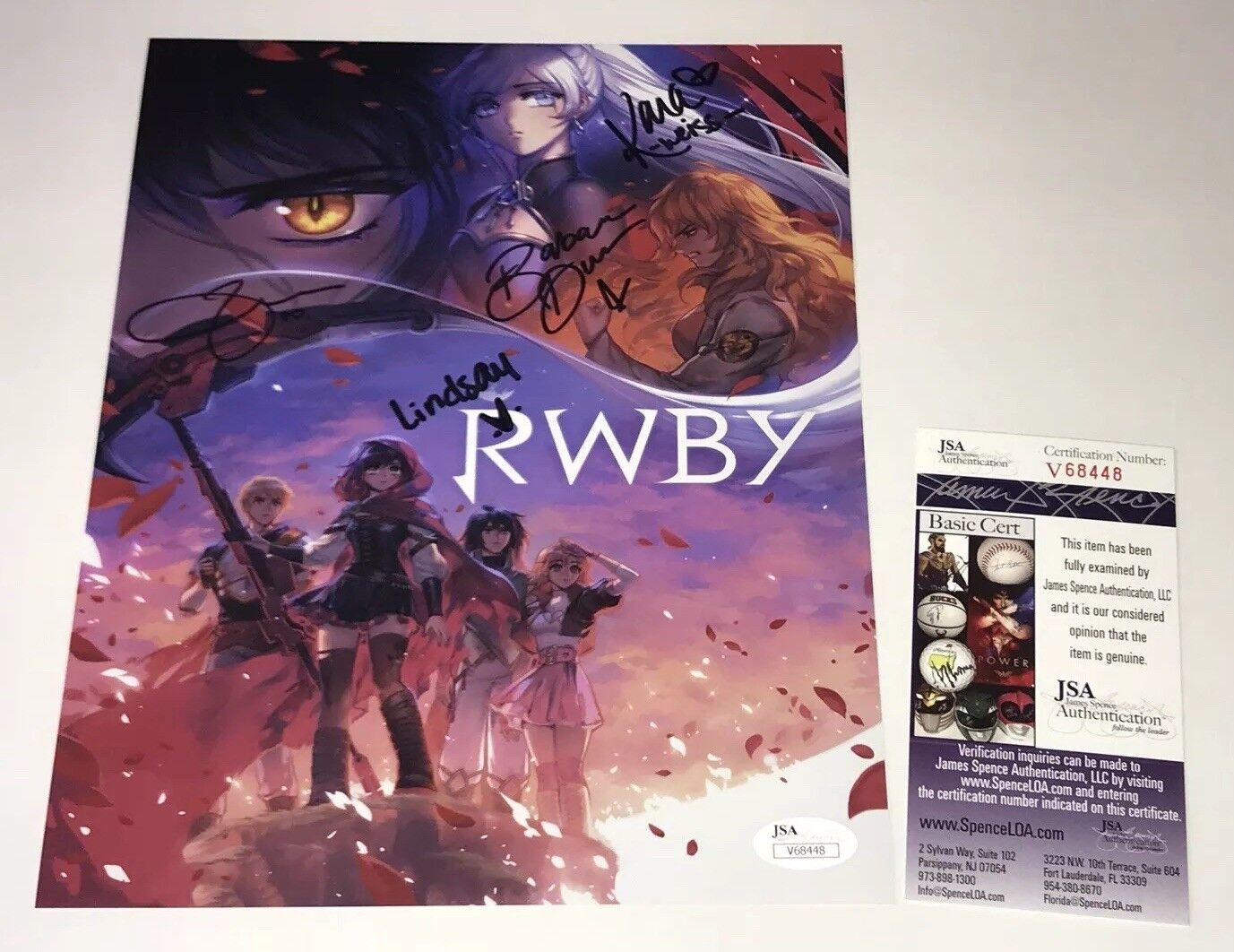 RWBY Cast Signed 8x10 Photo Poster painting In Person Autograph ROOSTER TEETH JSA COA