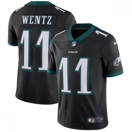 Men's Philadelphia Eagles #11 Carson Wentz  Black Vapor Untouchable Limited Stitched NFL Jersey