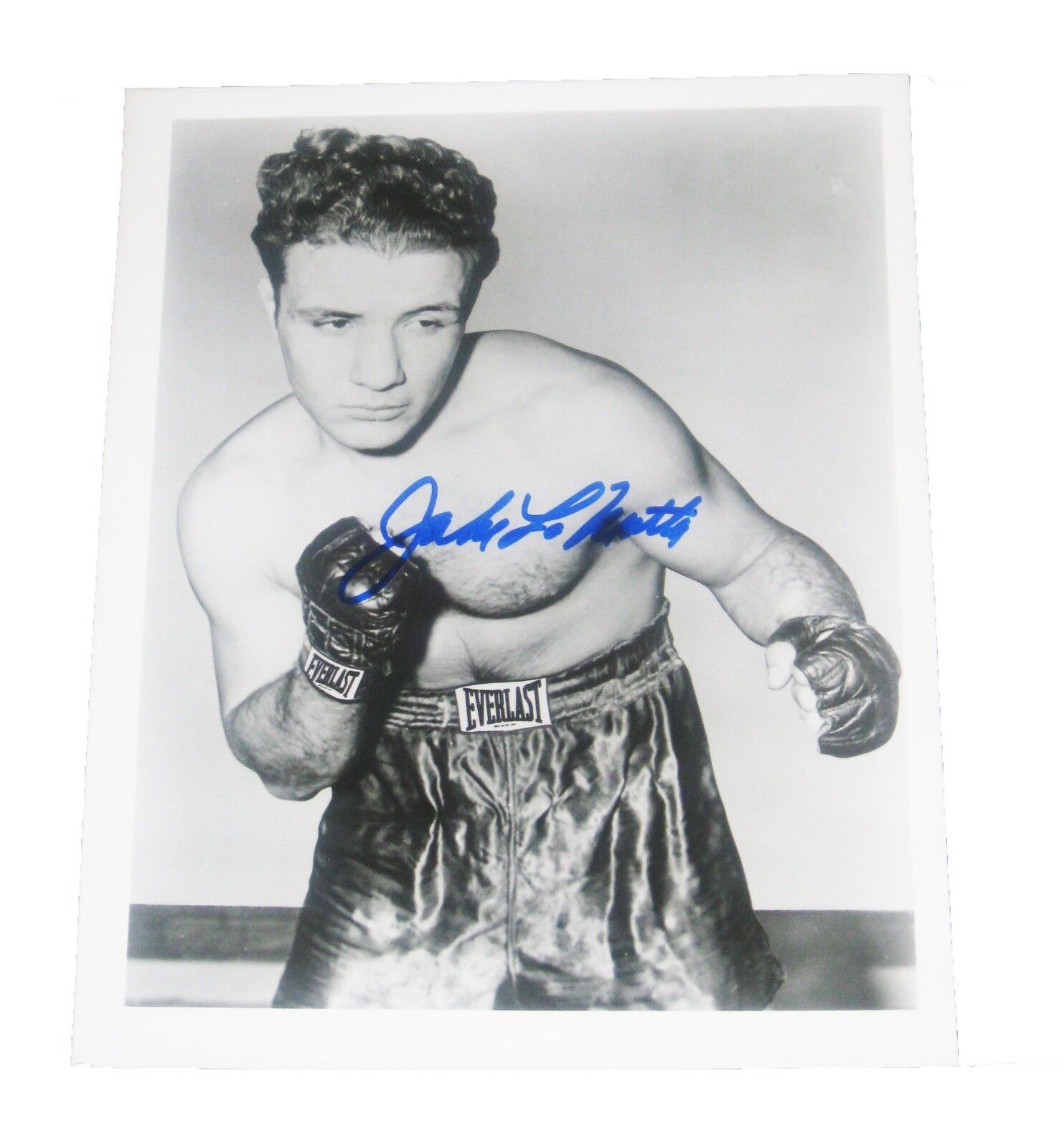 JAKE LAMOTTA HAND SIGNED AUTOGRAPHED 8X10 BOXING Photo Poster painting WITH PSA/DNA LETTER COA