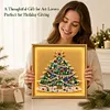 DIY Christmas Pearl Painting Lighted Wall Art ,Diamond Painting LED Picture with Inner Frame, Handmade Beaded Christmas Decor with Warm Glow Lights, Holiday Home Decoration Gift for Living Room Bedroom