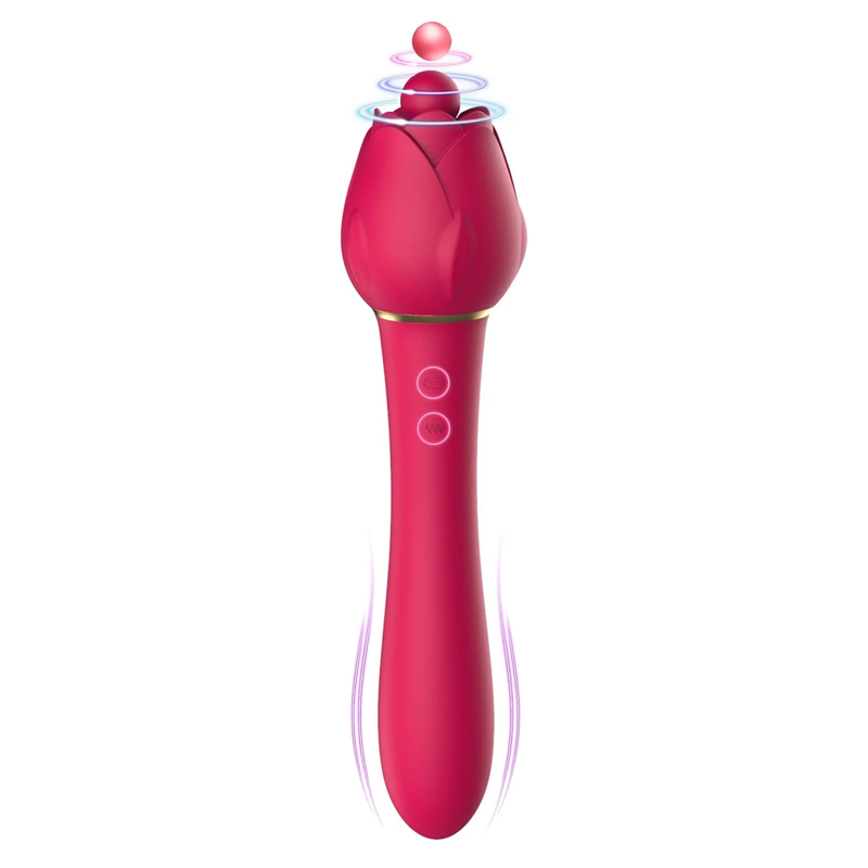 Rose G-spot Vibrator Clitoral Stimulation Vibrator with 5 Licking Modes and 10 Intense Vibrations