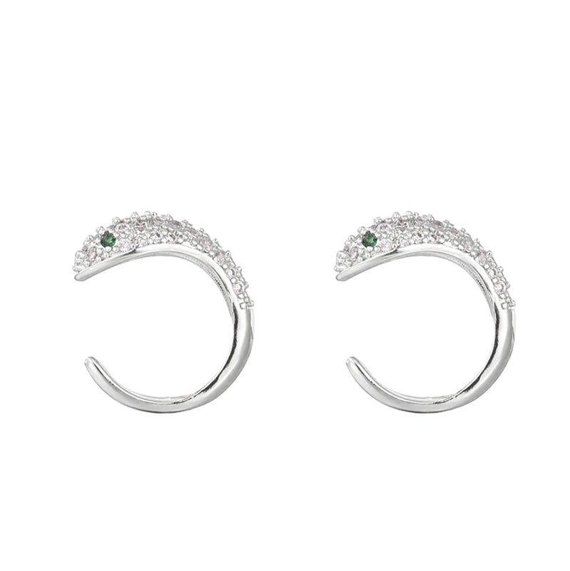 1 Pair Classic Style Snake Plating Inlay Copper Zircon White Gold Plated Gold Plated Ear Cuffs