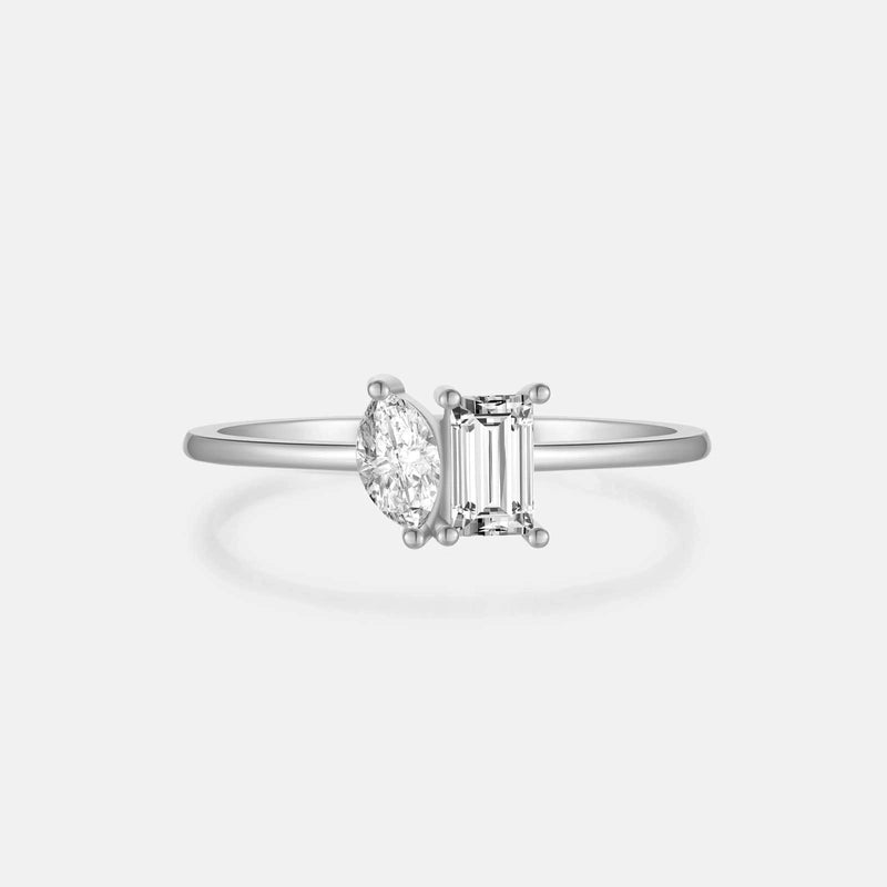 18K Gold Plated White Gold Plated 925 Sterling Silver Zircon Solid Color Rings