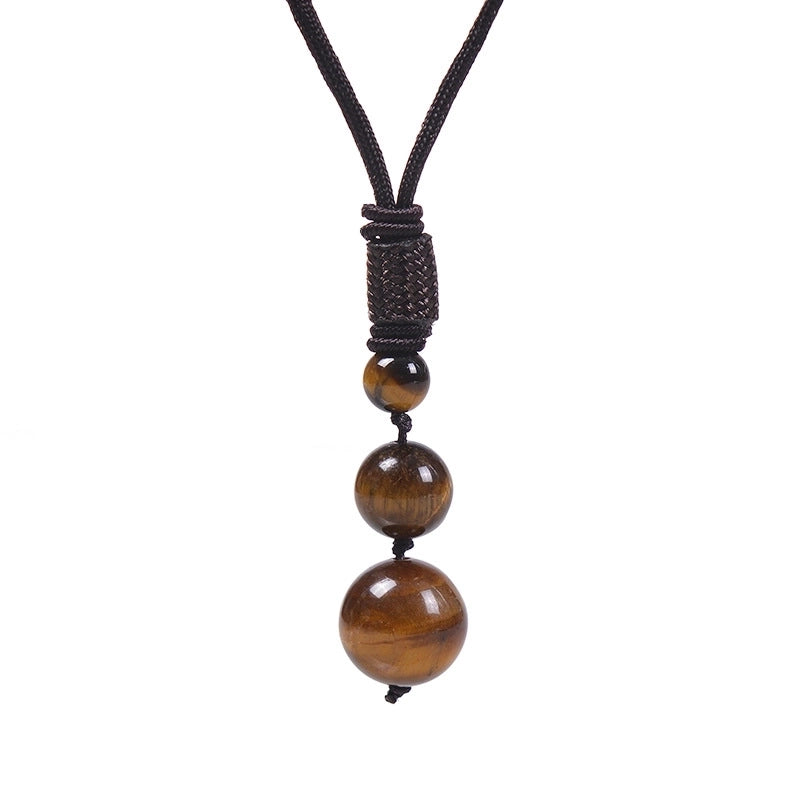 Minimalist Round Natural Stone Unisex Pendant Necklace