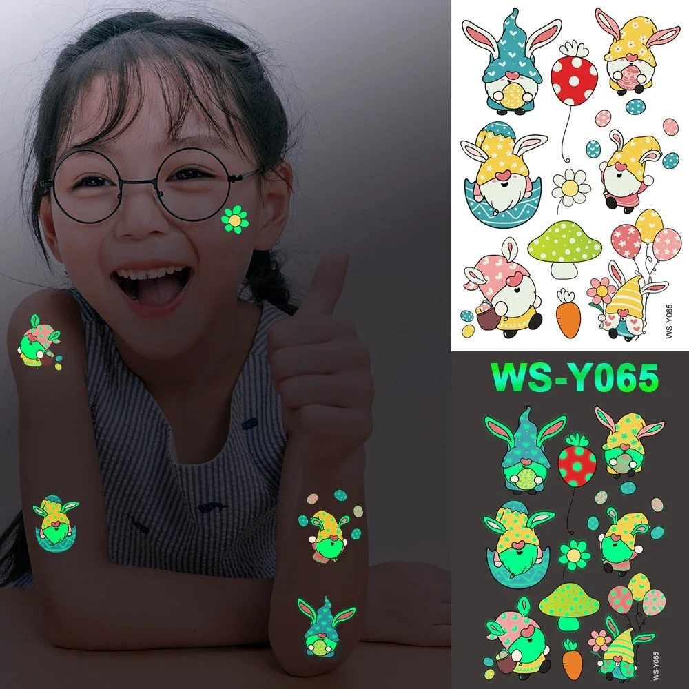 Luminous Glitter Tattoo Stickers Space Universe Children Temporary Waterproof Alien Tatto Body Art Cute Kid Cartoon Fake Tatoo