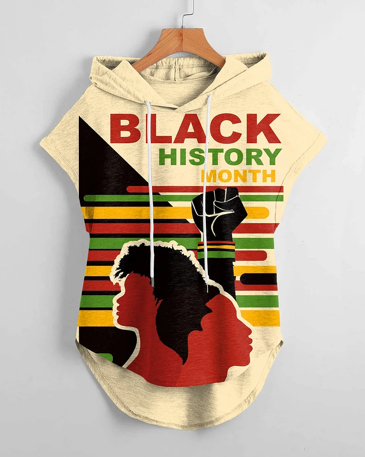 Black Leaders Black History Mont Drawstring Hooded Tee
