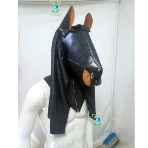 pornhint Pornhint Horse Mask Leather BDSM Gear Face hood fetish Bondage  Cover Blind Leather Bondage Muzzle Face Restraints With Neck Cosset Bondage Mask Bdsm