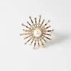 Sun Light Rhinestone Pearl Wedding Catering Napkin Ring