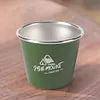 4Pcs 50ml Mini Camping Cup Stainless Steel Drink Mugs for Hiking Fishing (Green)