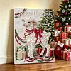 Christmas Lamb 5D DIY Round Special Shaped Pearl Partial Drill Diamonds Dots Gem Art Kits with Wooden Frame Diamond Dots Paintings 30x40cm Diamonds Paintings Gem Art for Adults Beginners Home Decor
