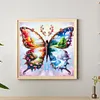 Papillon quatre saisons - per&ccedil;age rond peinture diamant - 30*30cm