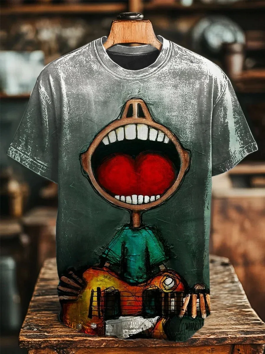 Eagerlys Abstract Music Guy Art Print T-shirt Eagerlys