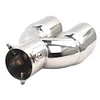 Dual Exhaust Tip Rolled Edge Slant Cut Tailpipe Tip 3 inch Inlet (Silver)