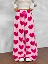 Women's Thicken Casual Leopard Elastic Waist Long Wide-Leg Pants