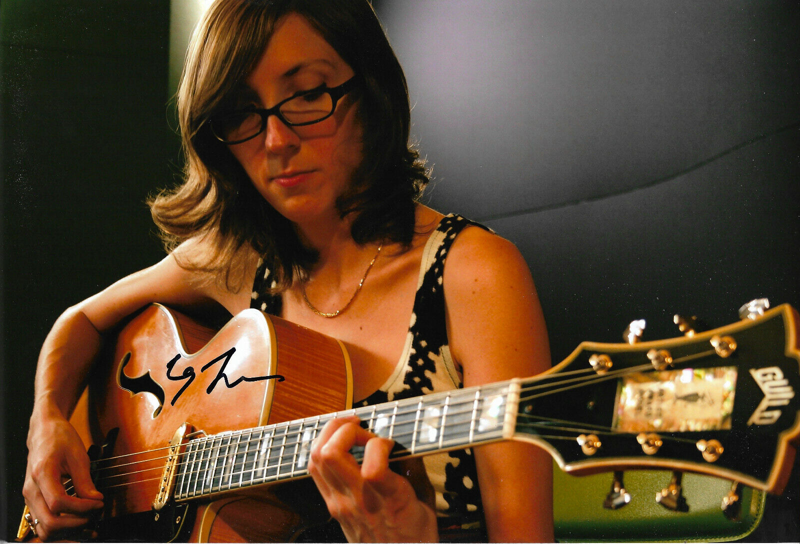 Mary Halvorson signed 8x12 inch Photo Poster painting autograph