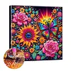 Diamond Painting-DIY Special Shaped Drill Sunflower & Rose Colorful with Frame(29x29cm)