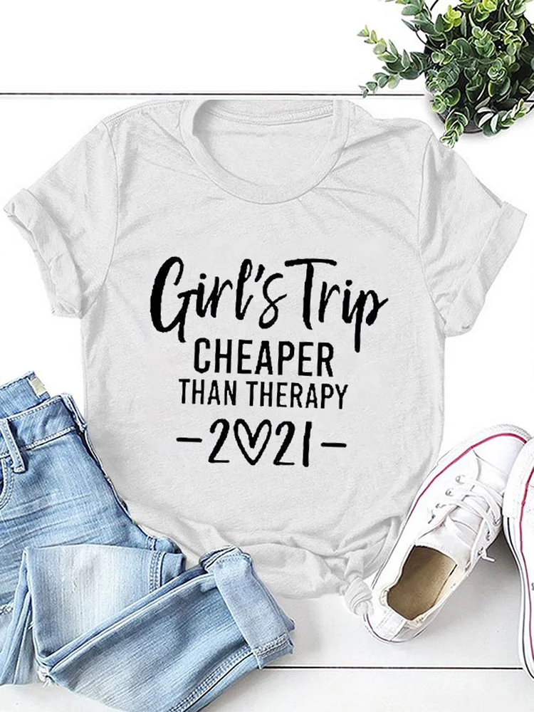 Bestdealfriday Girl's Trip 2021 Casual Shift Women T-Shirts