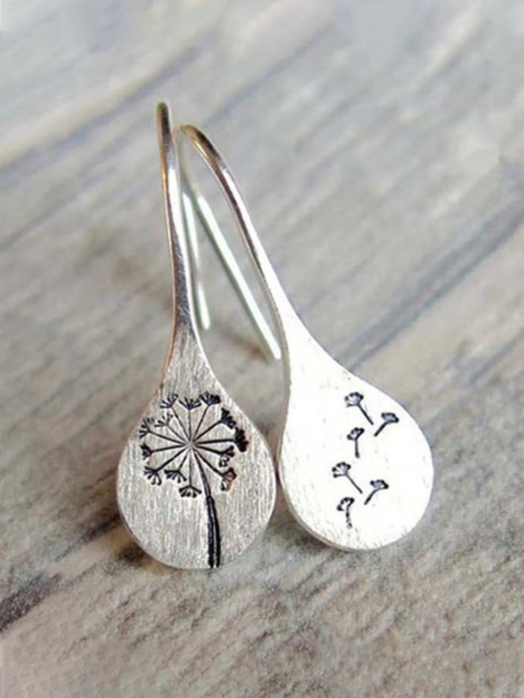 Comstylish Vintage Faith Carving Dandelion Earrings