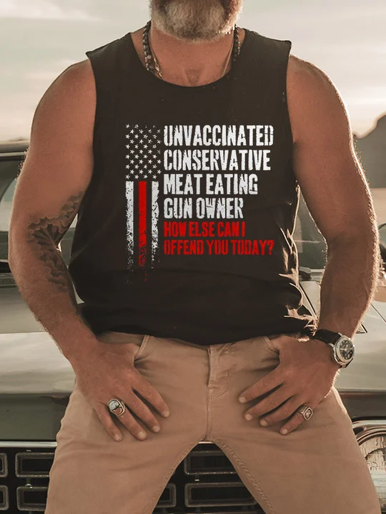 Unvaccinated Conservative Meat Eating Printed Men's Vest