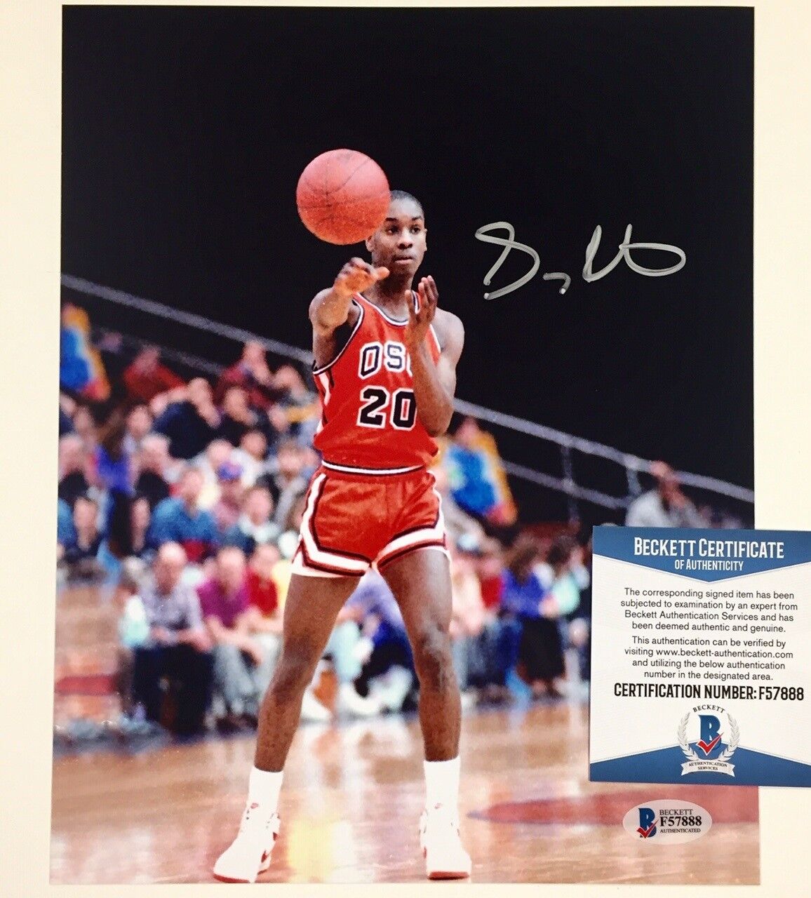 GARY PAYTON autograph OREGON STATE ST OSU signed 8x10 Photo Poster painting ~ Beckett BAS COA