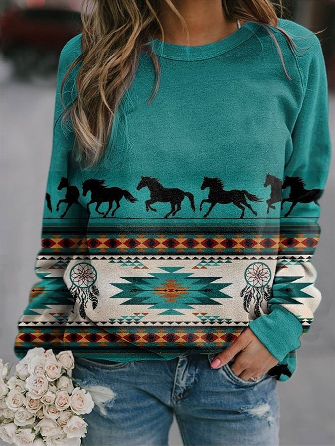 Ethnic Print Sweatshirt