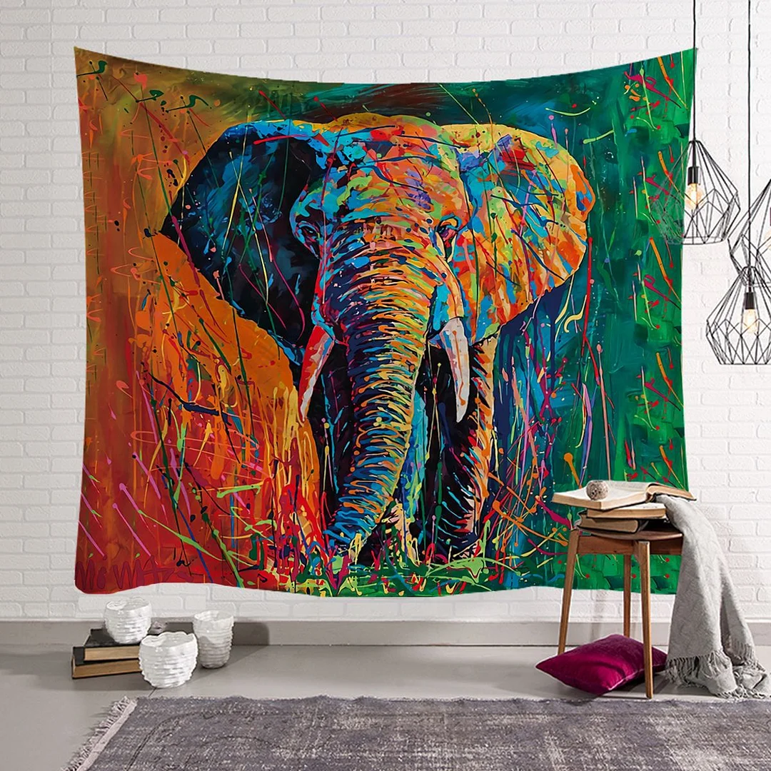 Bohemian Mandala Elephant Tapestry Wall Hanging Sandy Beach Picnic Throw Rug Blanket Camping Tent Travel Sleeping Pad Bedspread