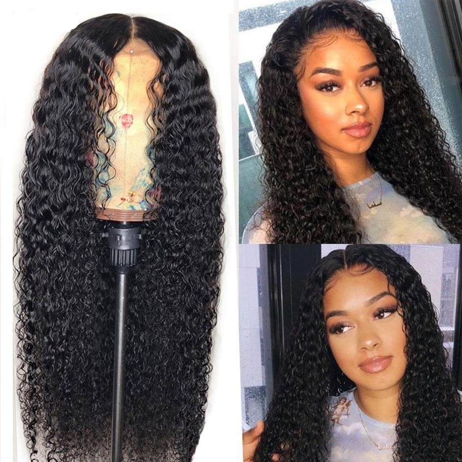 Kinky Curly Lace Front Human Hair Wigs-elleschic