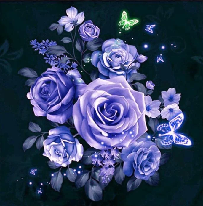 Full Round Diamond Painting - Purple Rose(30*30cm)